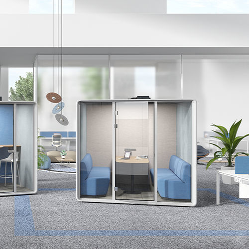 POD-Büro / Akustik - N-Space - Zhejiang Sunon Furniture Manufacture Co., Ltd. - mit Glastür / modulierbar / mit integrierter LED-Beleuchtung