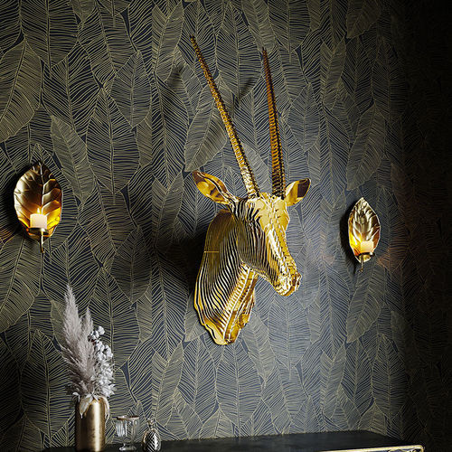 Messing-Skulptur - Margherita Oryx - CREATUR - wandmontiert / gold / schwarz