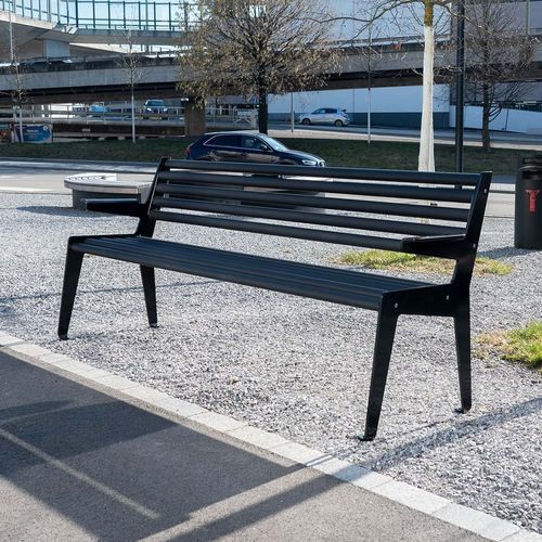 Moderne Bank für den öffentlichen Raum - Spektrum - Burri public elements - galvanisiertem Stahl / mit Rückenlehne / ohne Armlehnen