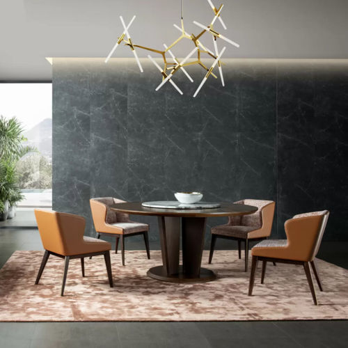 Moderne Tisch- und Stuhlkombination - L12 - Zhongshan Four Seas Furniture MFG. Ltd. - für den Innenraum / Holzfurnier / rund
