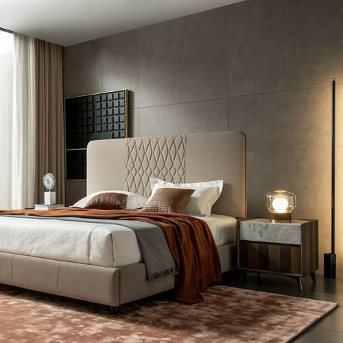 Moderner Nachttisch - L12 - Zhongshan Four Seas Furniture MFG. Ltd. - Holzfurnier / Gestell aus Furnierholz / rechteckig