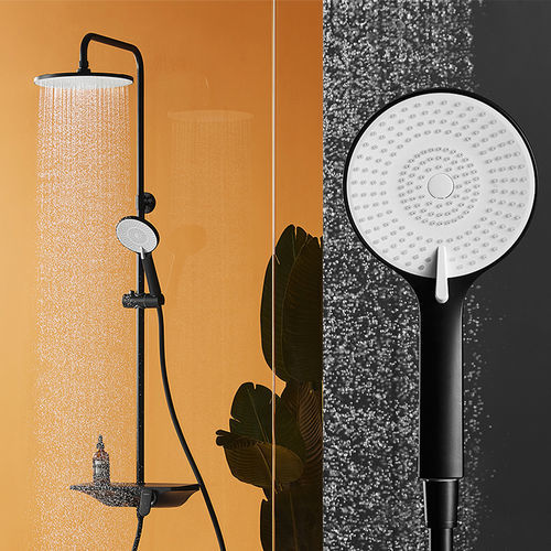 Duschsäule für Gewerbegebrauch - HWB5018-H01CP - Huida Sanitary Ware Co., Ltd. - schwarz / wandmontiert / modern