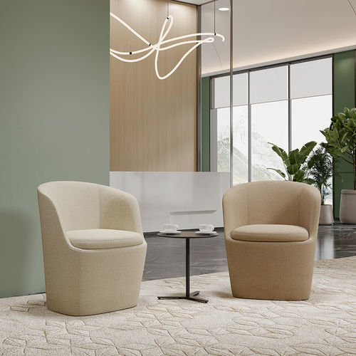 Moderner Besuchersessel - Lola Public - Foshan Orcco Furniture Co., Ltd. - Leder / Stahl / beige