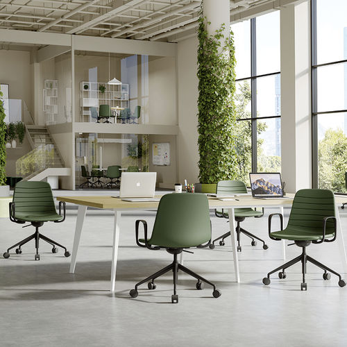Aluminium-Arbeitsstuhl - Lola 07 - Foshan Orcco Furniture Co., Ltd. - Leder / Stoff / drehbar