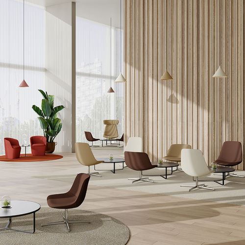 Moderner Besucherstuhl - Lola Public - Foshan Orcco Furniture Co., Ltd. - für den Innenraum / Stoff / Gestell aus Stahl