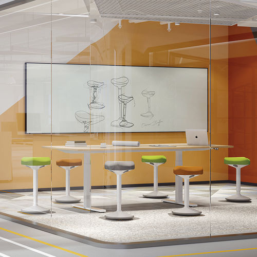Moderner Friseurhocker - R37 - Foshan Orcco Furniture Co., Ltd. - Stoff / Gestell aus Kunststoff / drehbar