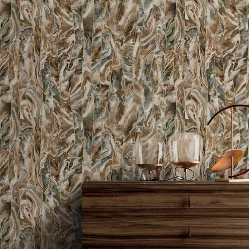 Moderne Tapete - 1201 SERIES - ADAWALL - mit geometrischen Motiven / grau / blau