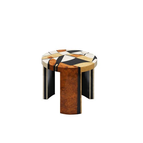 Moderner Beistelltisch - KLIMT - Hommés Studio - Holz / Gestell aus Holz / rund