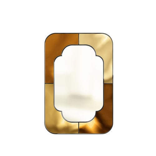 Wandmontierter Spiegel - NILO - Hommés Studio - Art Deco / rechteckig / Aluminium