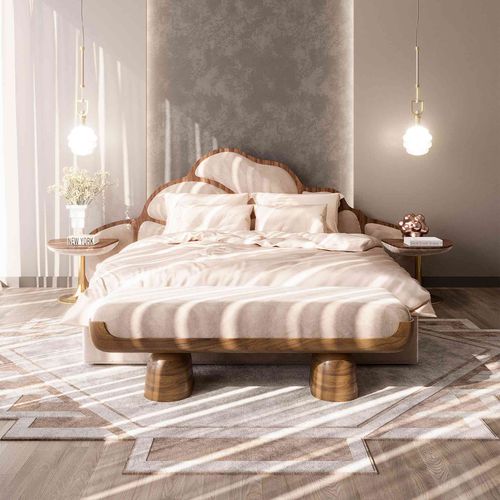 Doppelbett - JANNU - Hommés Studio - modern / Polster / Kopfteil