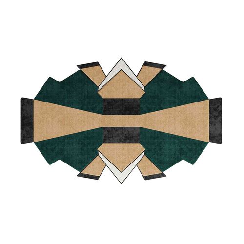 Teppich / originelles Design - ROSETA  - Hommés Studio - mit geometrischen Motiven / Tencel® / handgewebt