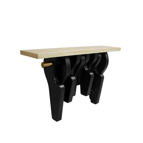 Moderner Konsolentisch - CADIZ CONSOLE - Hommés Studio - hochglanzlackiertes Holz / Gestell aus Furnierholz / rechteckig