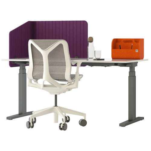 Tisch-Bürotrennwand - WRAP - Impact Acoustic - PET / schallisoliert / beige
