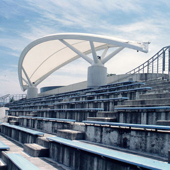 Membran-Architektur / Stoff - FGT-600(TENNIS COURT AT KUMAMOTO SPORTS PARK) - Chukoh Chemical Industries,Ltd. - Glasfaser / Fluorpolymer / aus PTFE-beschichtetem Glasfasergewebe