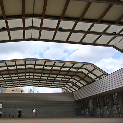 Membran-Architektur / Stoff - FGT-800(ELEMENTARY SCHOOL, KINDERGARTEN IN TOKYO） - Chukoh Chemical Industries,Ltd. - Fluorpolymer / PTFE / aus PTFE-beschichtetem Glasfasergewebe
