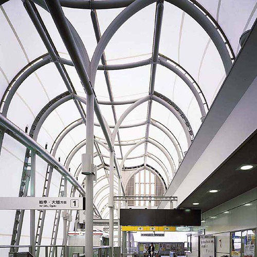 Membran-Architektur / Stoff - FGT-800(JR INAZAWA STATION) - Chukoh Chemical Industries,Ltd. - Fluorpolymer / PTFE / aus PTFE-beschichtetem Glasfasergewebe
