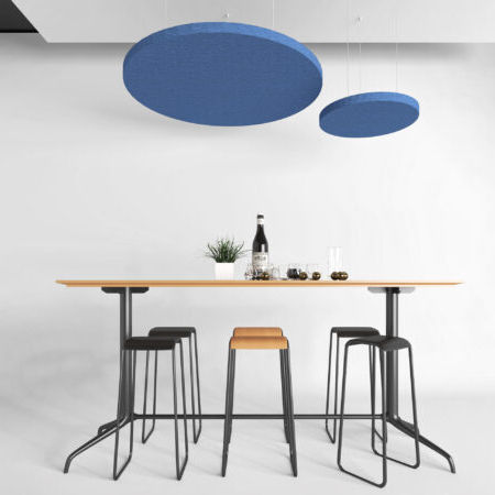 Polyester-Zwischendecke - ABSORB CIRCLE - The Acoustics Company SAS - PET / Inselform / für Büro