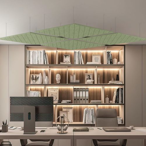 PET-Akustikbaffel - ATMOS - The Acoustics Company SAS - deckenmontiert / rechteckig / dreieckig