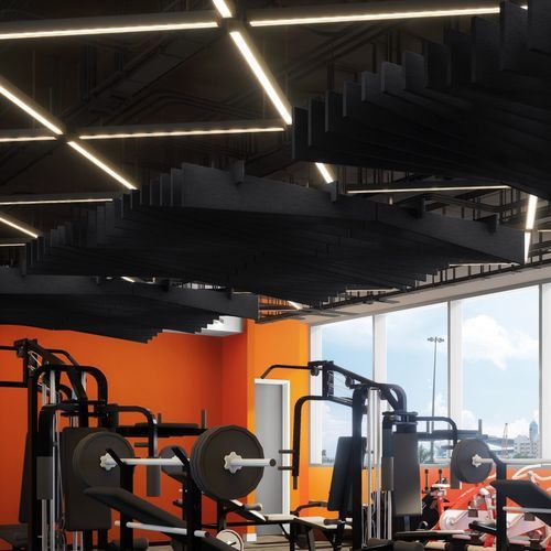 PET-Akustikbaffel - CANOPY - The Acoustics Company SAS - deckenmontiert / rechteckig / dreieckig