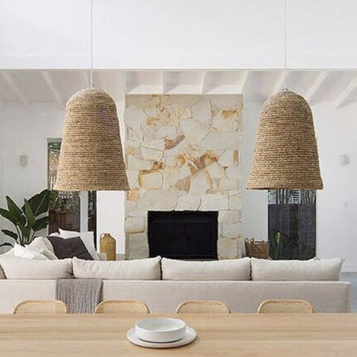 Hängelampe - BIG SUR RAFFIA - My Bali Living - Holz / modern / mit Kabel