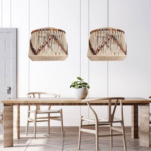 Hängelampe - THE COAST - My Bali Living - Stoff / Bambus / Rattan