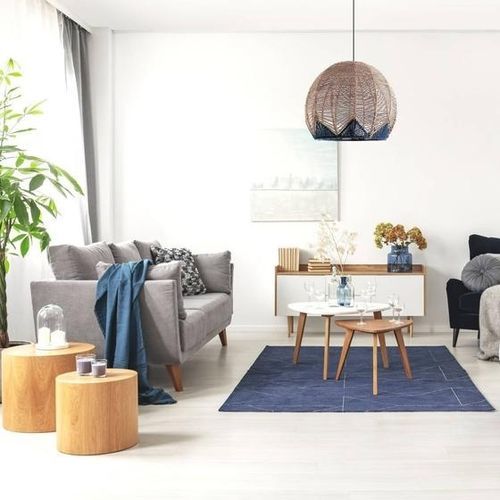Hängelampe - PALM BEACH NAVY - My Bali Living - Rattan / modern / mit Kabel