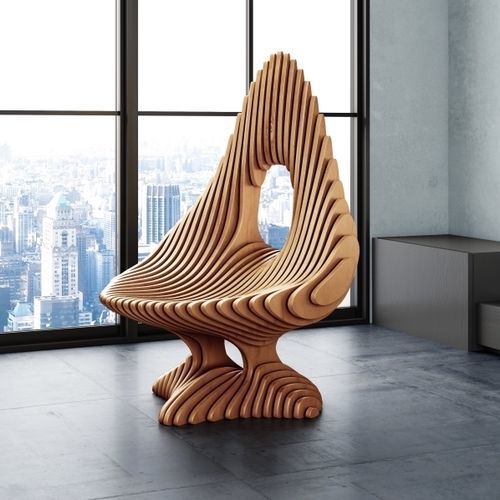 Sessel / originelles Design - Stevy - MyWoodream - Holz / Holz / für Gewerbegebrauch