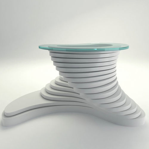 Designtisch / originell - Pareya - MyWoodream - Glas / Gestell aus Holz / rund