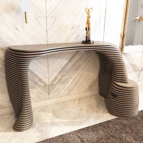 Konsolentisch / originelles Design - Horner - MyWoodream - Holz / Gestell aus Holz / oval