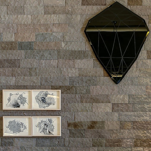 Basalt-Verblendplatte - VULCANO SPLIT FACE - BRAZILIAN STONES - für den Innenraum / Außen / verklebt