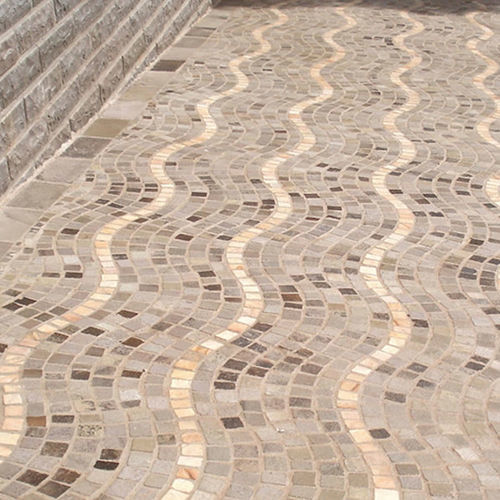 Steinplattenbelag - VULCANO SAO TOME WAVE MESH  - BRAZILIAN STONES - für Außenbereich / für Terrasse / für Garten