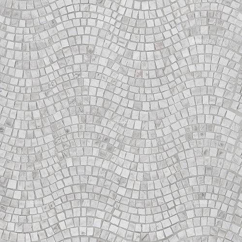 Steinplattenbelag - WHITE SAO TOME WAVE MESH - BRAZILIAN STONES - Basalt / für Außenbereich / für Terrasse