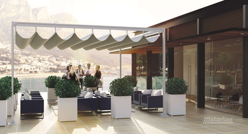 Selbsttragende Pergola - Motorline Professional - Stahl / mit Stoffüberdachung / maßgefertigt