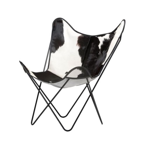Stuhl / originelles Design - BKF COWHIDE - Butterfly Original - für den Innenraum / Kuhfell / Gestell aus Stahl
