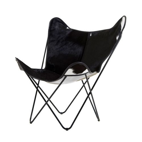 Stuhl / originelles Design - BKF DYED NORMANDE COWHIDE - Butterfly Original - für den Innenraum / Kuhfell / Gestell aus Stahl