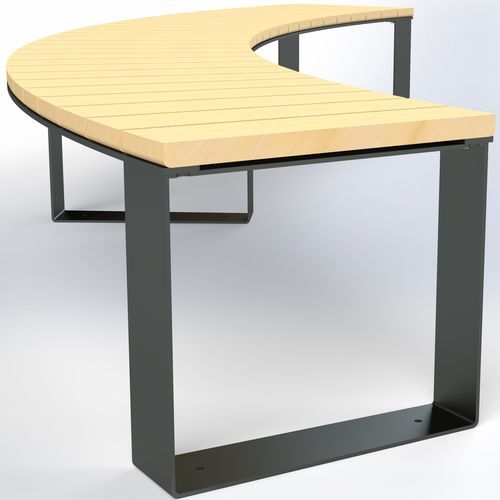 Moderne Bank für den öffentlichen Raum - Enjoy - URBAN TENDANCES - Holz / Stahl / mit Rückenlehne