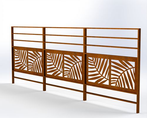 COR-TEN®-Stahl-Schutzgeländer - Printemps - URBAN TENDANCES - Holz
