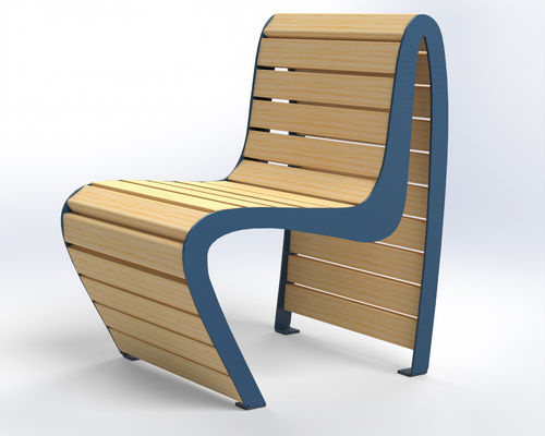 Moderner Sessel für den urbanen Raum - THAL S - URBAN TENDANCES - Holz / Stahl / Farbe anpassbar