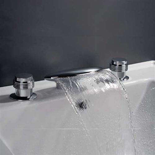 Badewannen-Einhebelmischer - BILLA CASCADE  - FontanaShowers - Aufsatz / Messing / Edelstahl