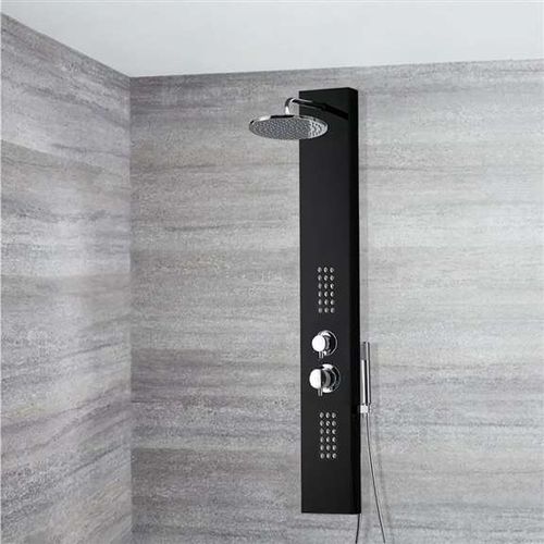 Edelstahl-Duschsäule - A805 - FontanaShowers - schwarz / wandmontiert / modern