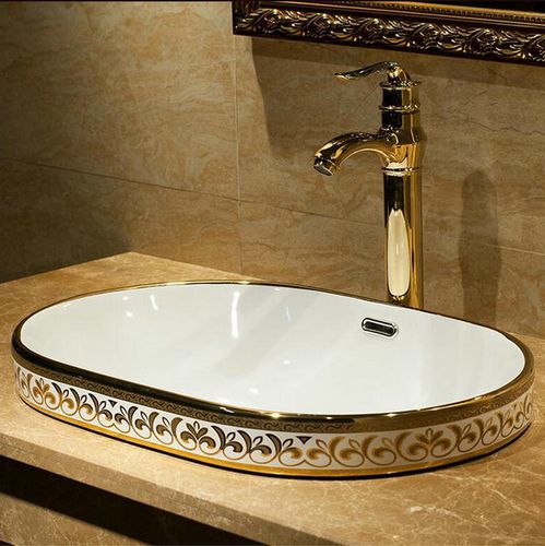 Einbauwaschbecken - CANNES  - FontanaShowers - Keramik / oval / ohne Öffnung