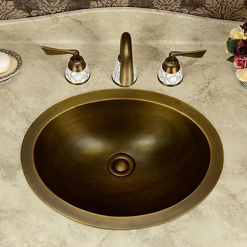 Einbauwaschbecken - PESSAC - FontanaShowers - Bronze / Messing / oval