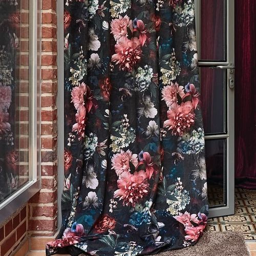 Vorhangstoff - VERONA  - Gardisette - Blumenmotive / Polyester / Samt