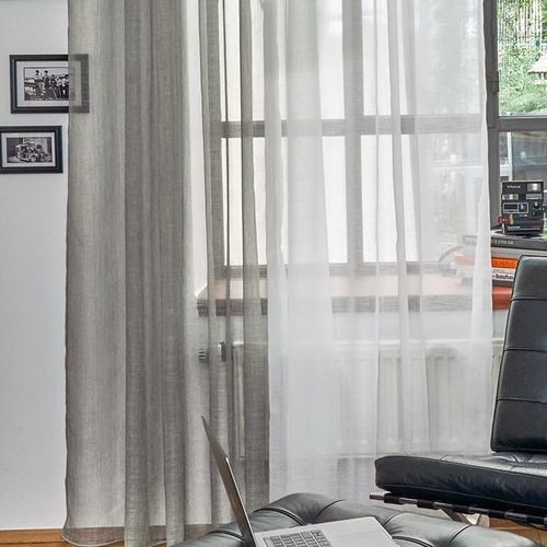 Einfarbige Gardine - LIANE - Gardisette - Polyester / Acryl / waschbar