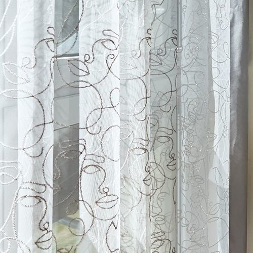 Motivgardine - FACES - Gardisette - Polyester / waschbar / transparent
