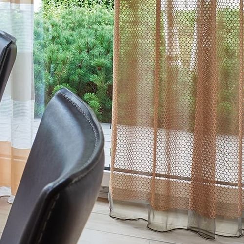 Gardine / geometrisches Muster - NETWORK - Gardisette - Polyester / waschbar / transparent