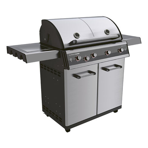 Gas-Gartengrill - DUALCHEF S 425 G - Fontana Forni s.r.l. - auf Rollen / Edelstahl / Porzellan