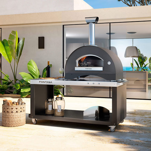 Wagen für Gewerbegebrauch - PIZZA-DESK - Fontana Forni s.r.l. - Garten / Edelstahl / aus lackiertem Stahl