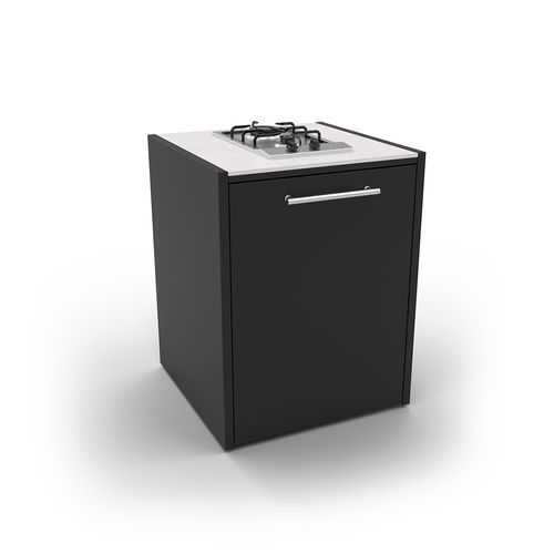 Selbsttragendes Küchenelement - ELYSIA BURNER - Fontana Forni s.r.l. - für Außenküche / Kochbereich vorn / Sintergestein