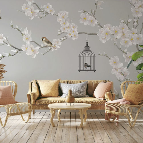 Moderne Tapete - romantique arbre en floraison - MuralConcept - Vlies / Blumenmotiv / mehrfarbig